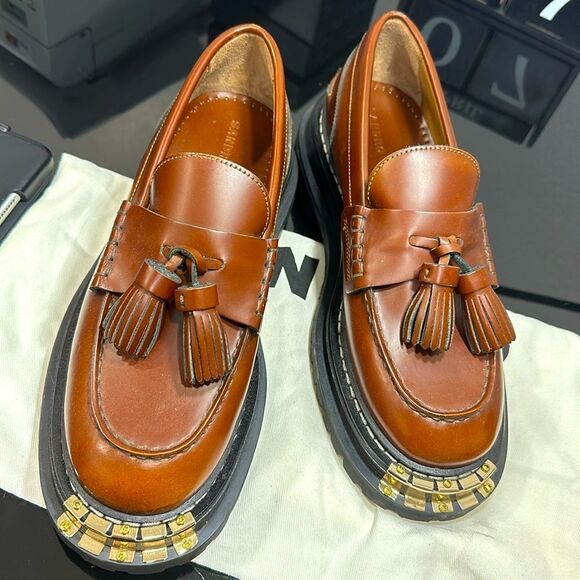 Sandro Chunky Leather Loafers - Picture 1 of 1